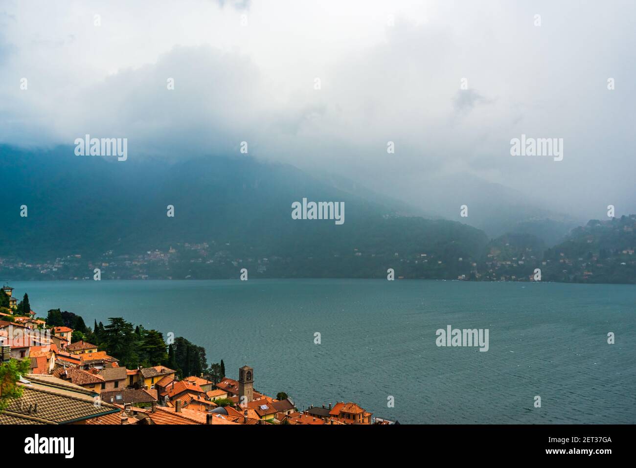 Lake Como Italy under heavy rain Stock Photo - Alamy