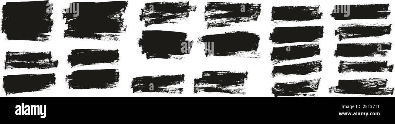 Flat Paint Brush Thin Half Background High Detail Abstract Vector Background Set Stock Vector