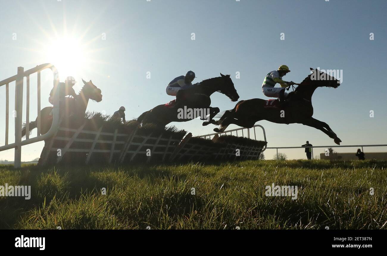 Coach Carter ridden by Jack Kennedy (right) jumps the last to win the Punchestown Festival Of A