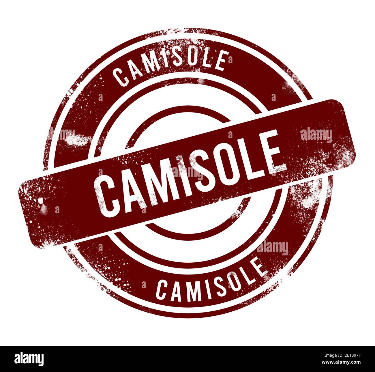camisole - red round grunge button, stamp Stock Photo