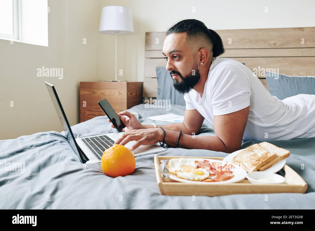 Man working from home Stock Photo
