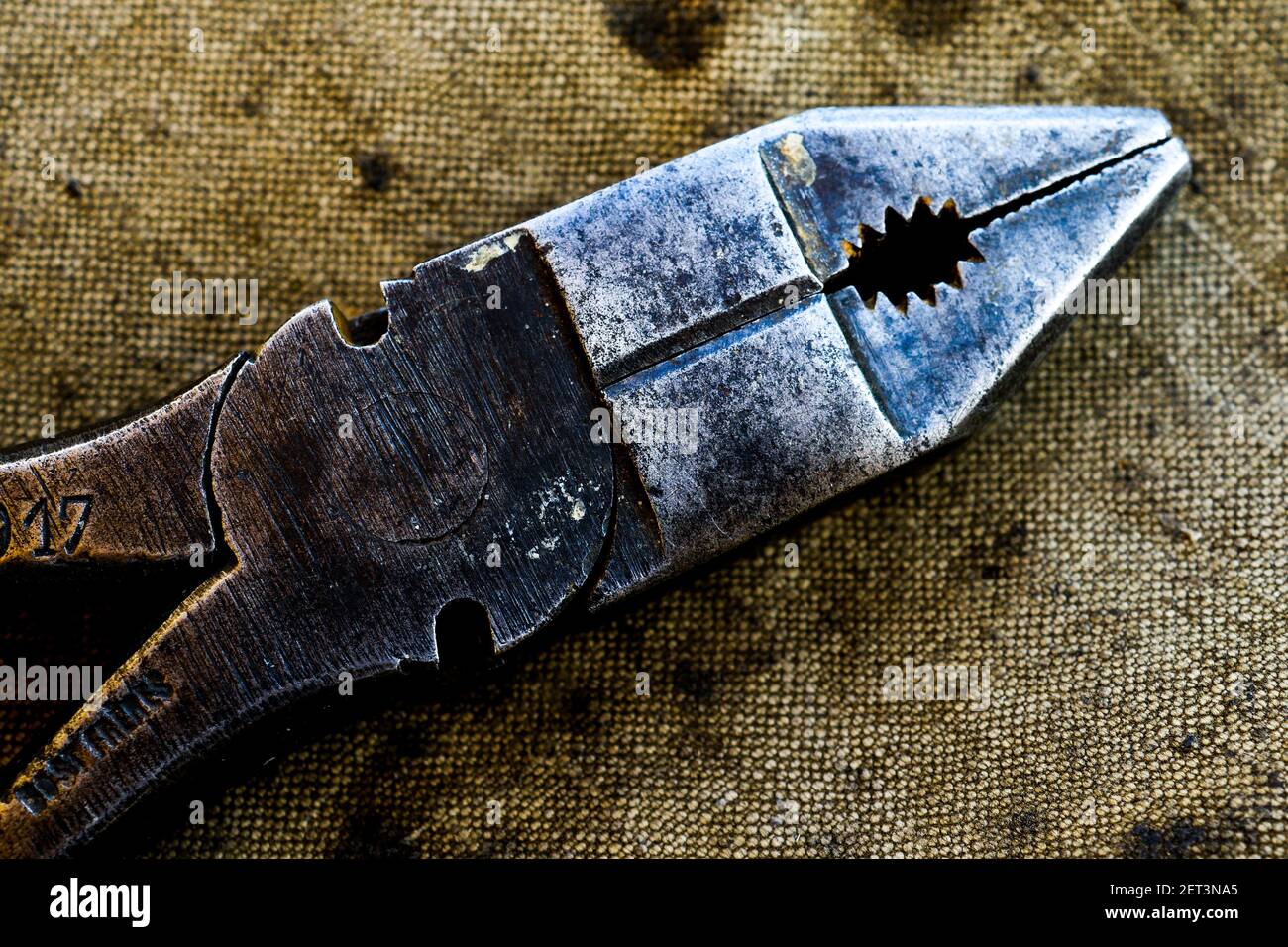 Clamp, old tool dated 1917, France Stock Photo Alamy