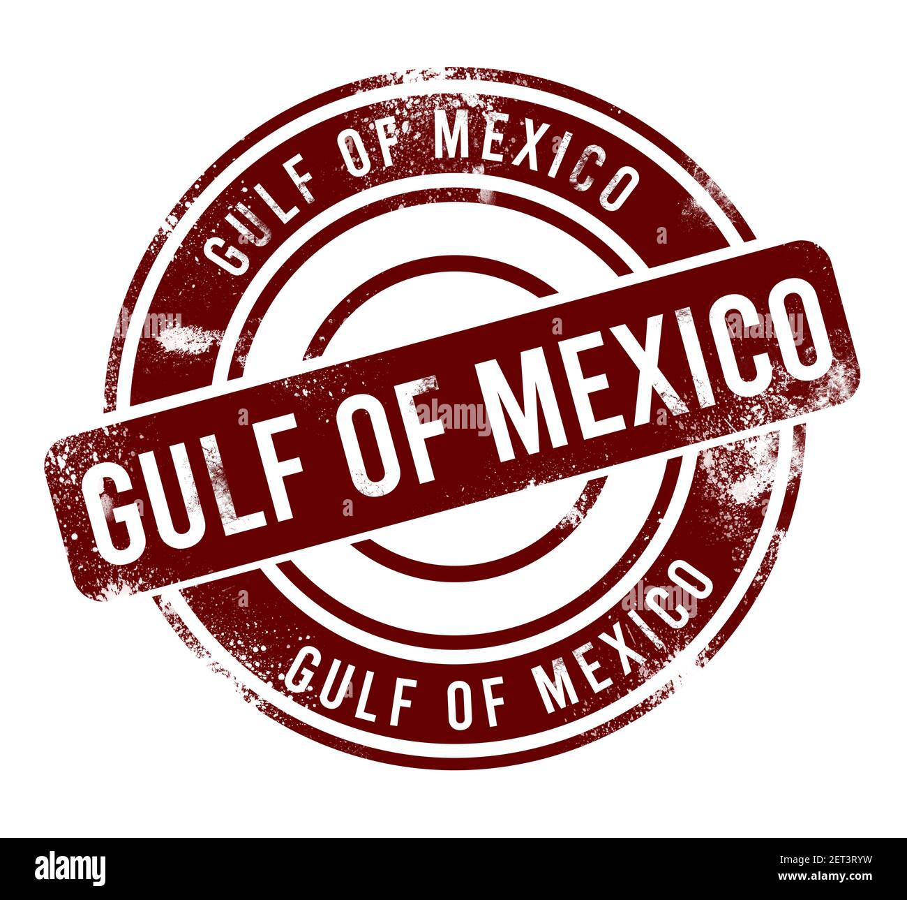 Gulf of Mexico red round grunge button, stamp Stock Photo Alamy