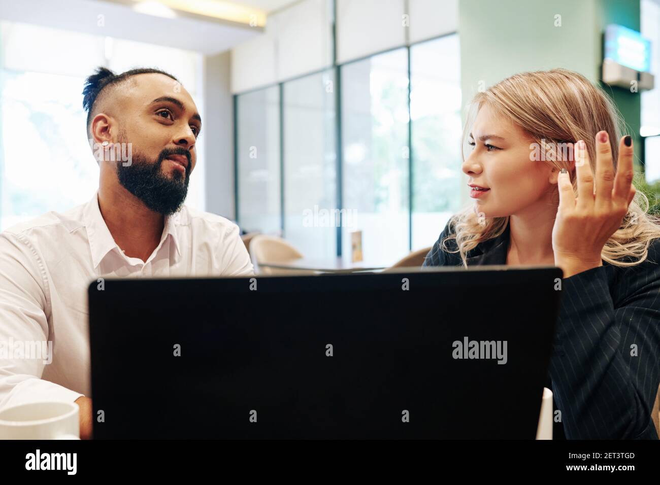 Business people meeting in cafe Stock Photo