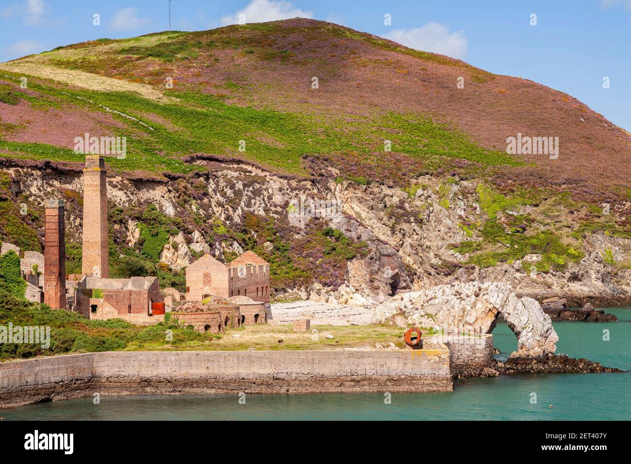 Abandoned brick works at Porth Wen, Anglesey, North Wales coast Stock Photo