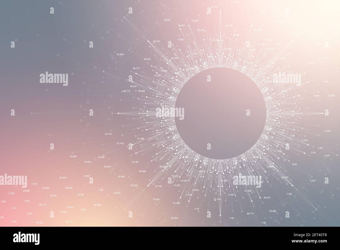 Quantum computer technology concept. Deep learning artificial intelligence. Big data algorithms visualization for business, science, technology. Waves Stock Photo