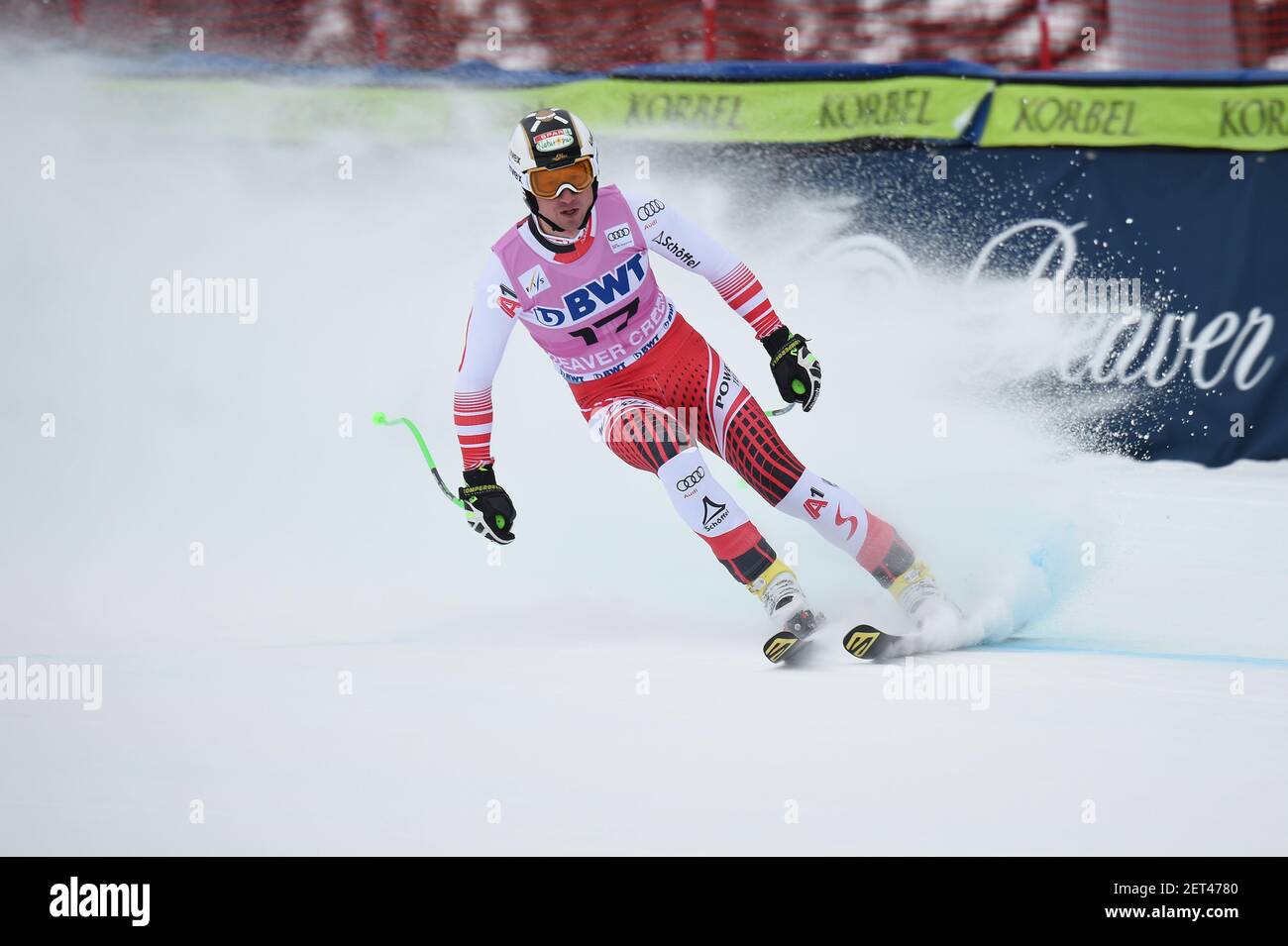 Nov 30, 2018; Avon, CO, USA; Hannes Reichelt of Austria finishes the men's  downhill in the 2018 FIS Birds of Prey alpine skiing world cup at Beaver  Creek. Mandatory Credit: Michael Madrid-USA