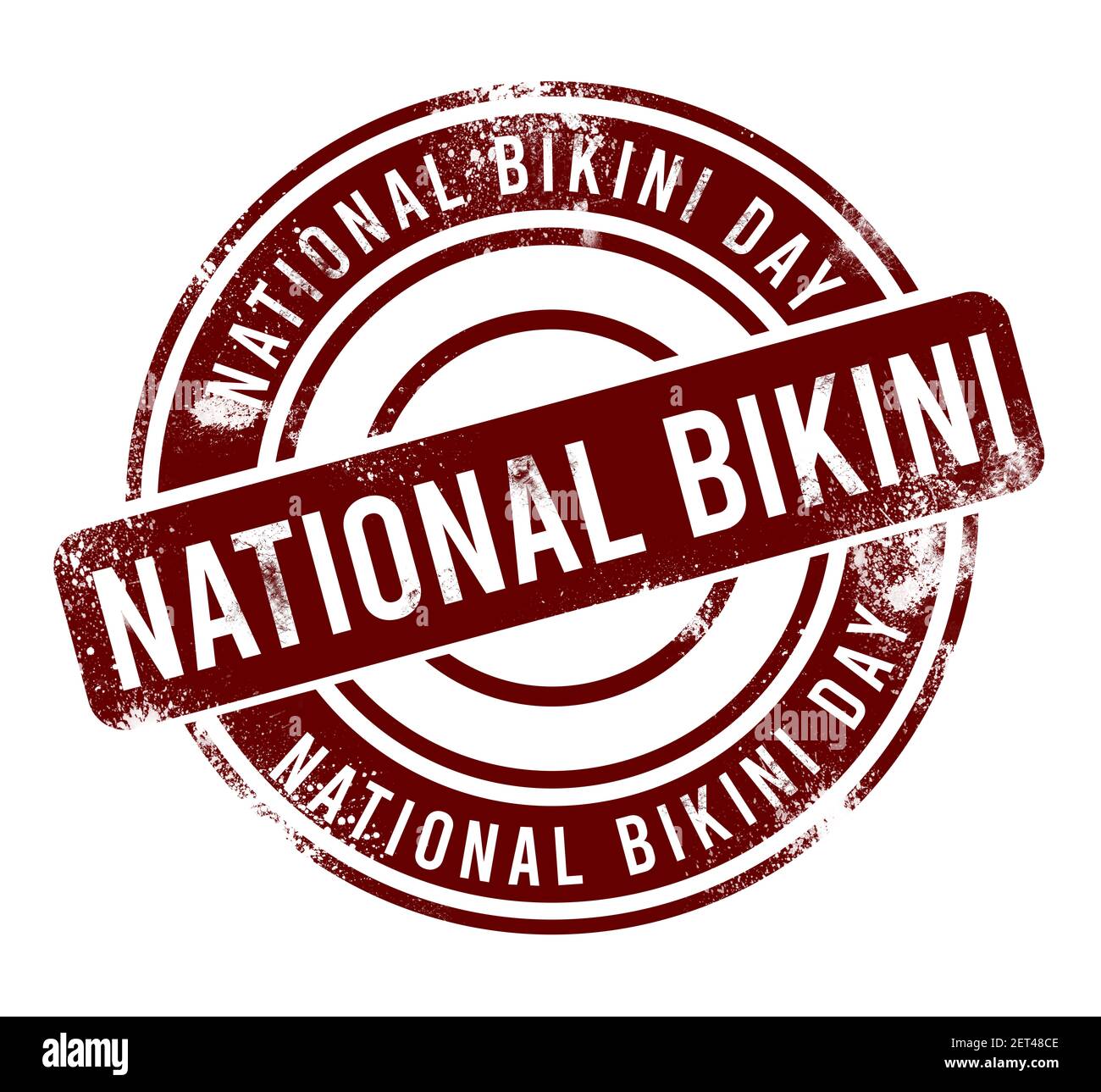 National Bikini Day red round grunge button, stamp Stock Photo Alamy