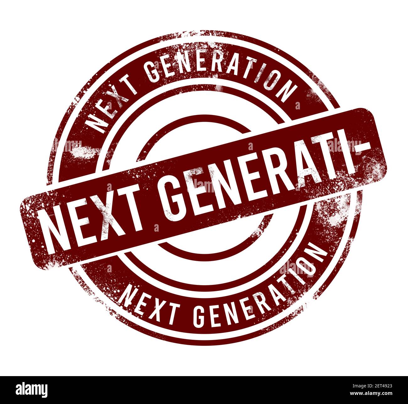 Next generation - red round grunge button, stamp Stock Photo