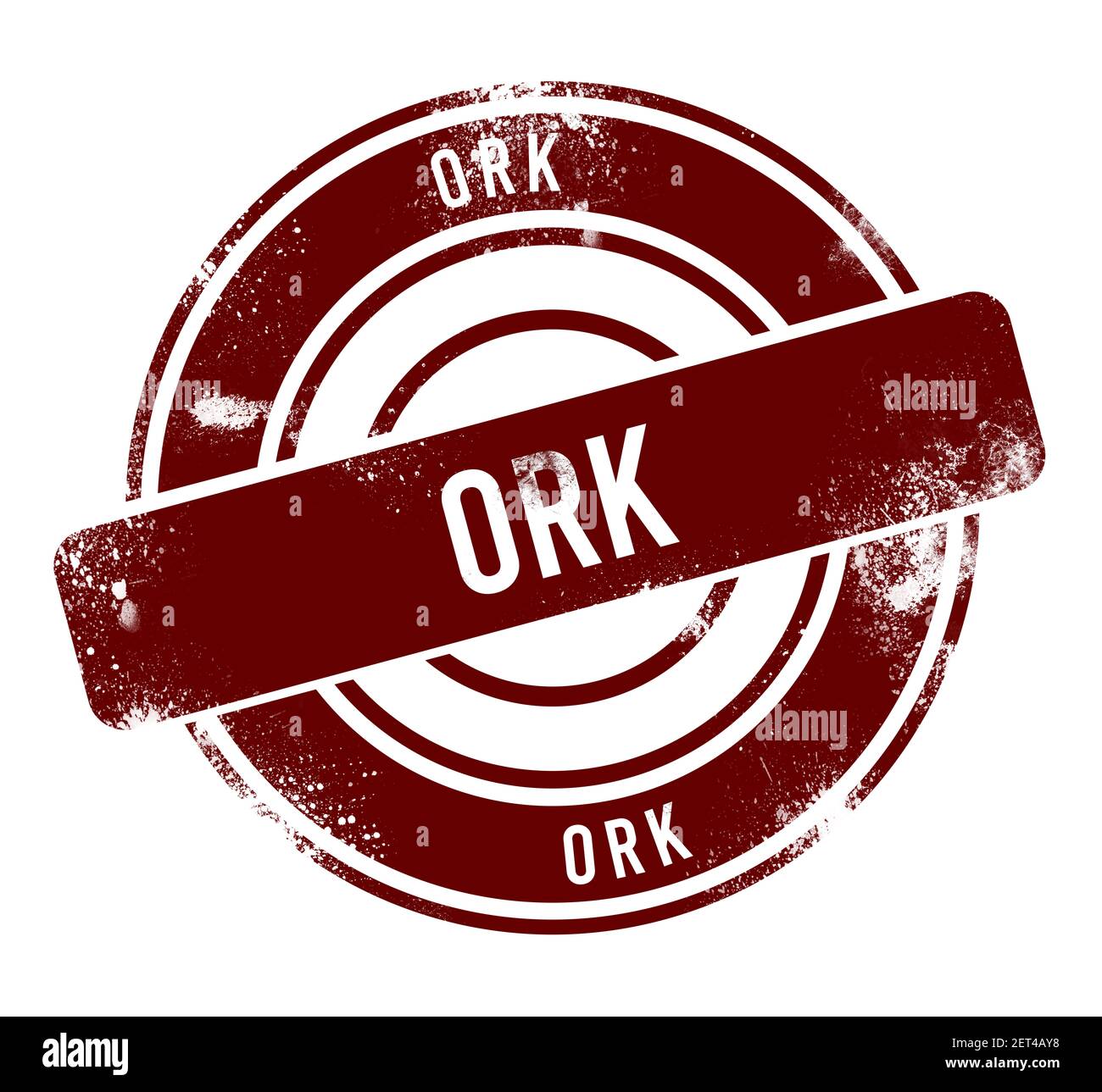 Ork - red round grunge button, stamp Stock Photo