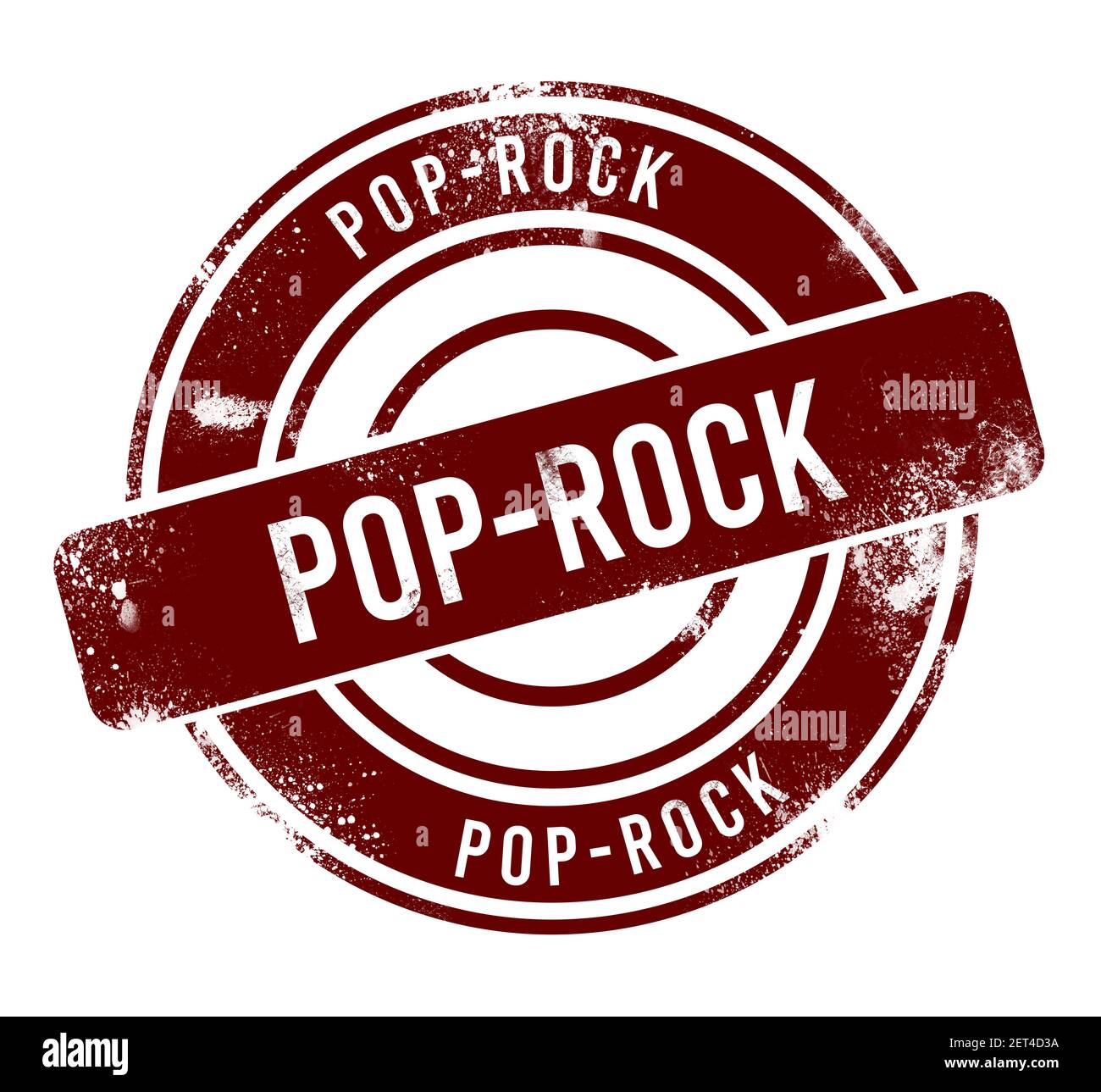 Pop-Rock - red grunge button, stamp Stock Photo - Alamy