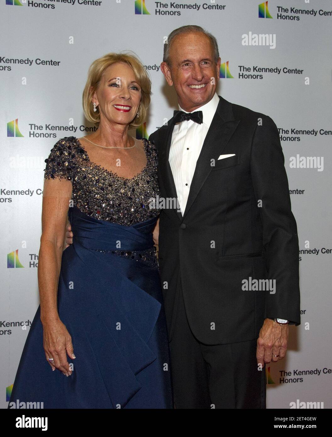 United States Secretary of Education Betsy DeVos and her husband Richard arrive for the formal Artist s Dinner honoring the recipients of the 41st Annual Kennedy Center Honors hosted by United States ...