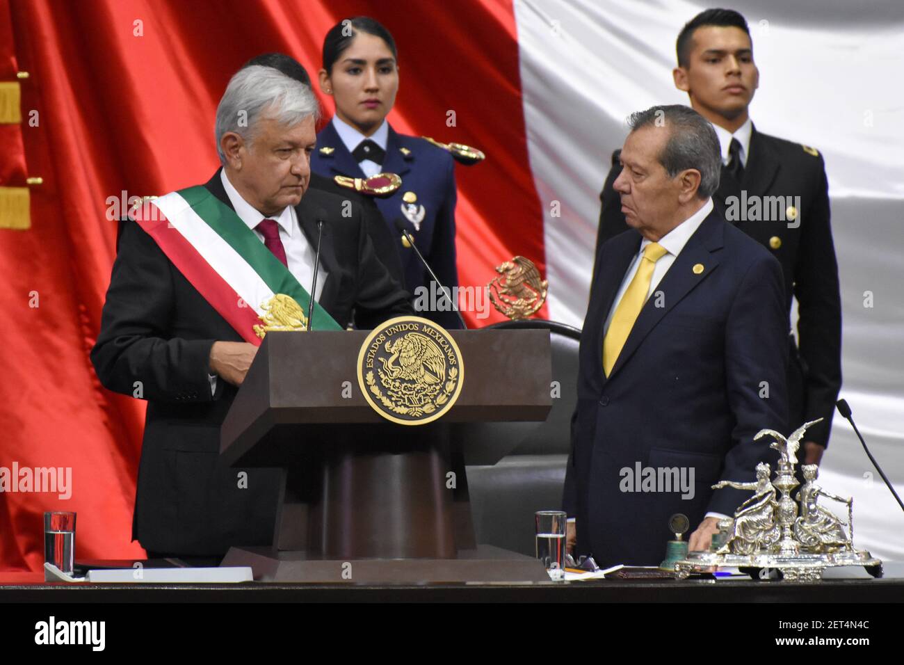 Incoming President Andres Manuel Lopez Obrador During The Official Ceremony And Swearing Of The 7805