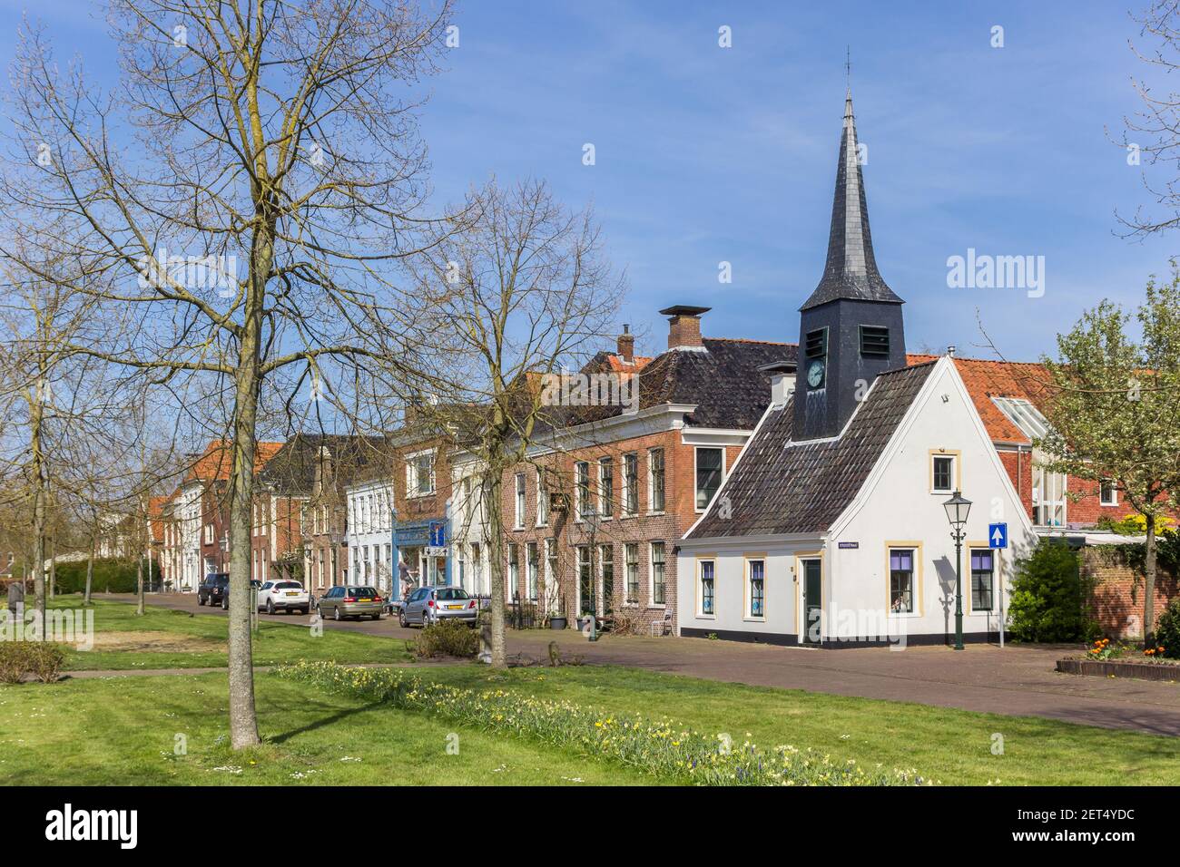 Historic watch house at the market square of Bad Nieuweschans, Netherlands Stock Photo