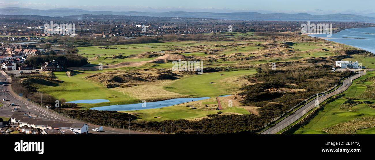 Aerial views of Wallasey Golf Club, Wallasey, Wirral - UK Stock Photo