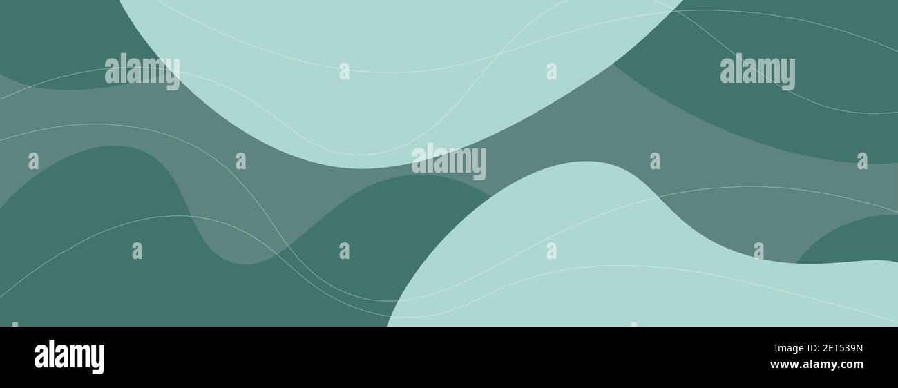 Wiide banner with organic shapes. Background with smooth curved lines. Stock Vector