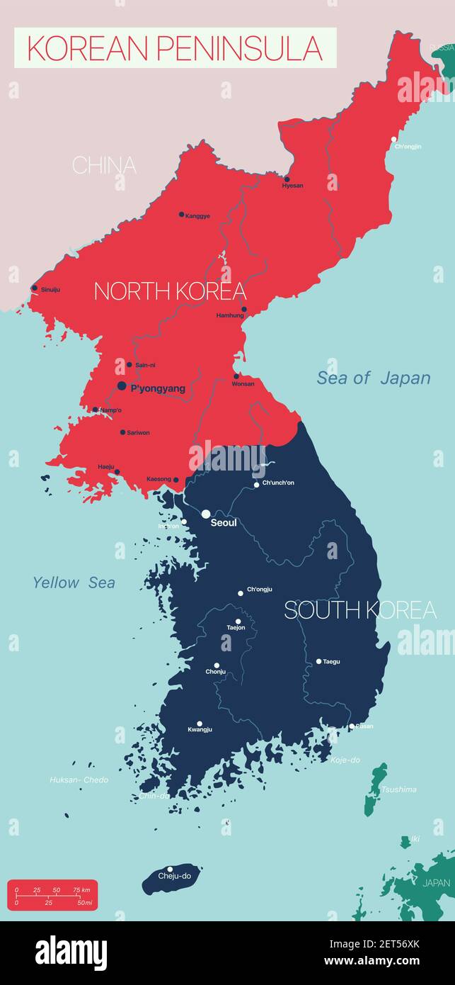 Korean Peninsula On World Map Map Of The Korean Peninsula And Japan High Resolution Stock Photography And  Images - Alamy