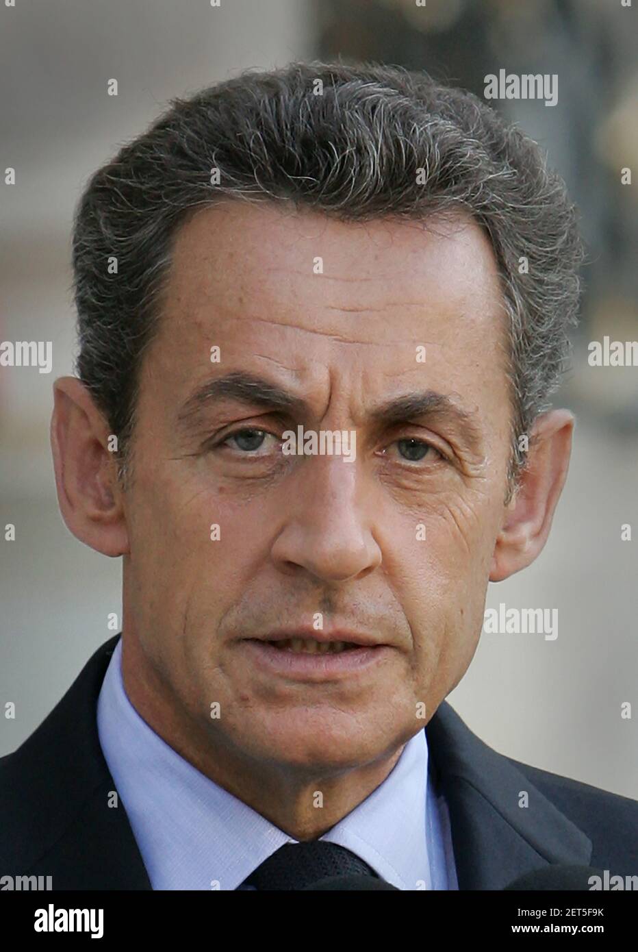 Paris, France. 01st Mar, 2021. File photo dated September 30, 2011 shows then French President Nicolas Sarkozy at the Elysee Palace in Paris, France. A French court convicted the former head of state of corruption, on Monday March 1st, 2021.and sentenced him to 3 years in prison but suspended 2 years of the sentence. Photo by Eco Clement/UPI Credit: UPI/Alamy Live News Stock Photo