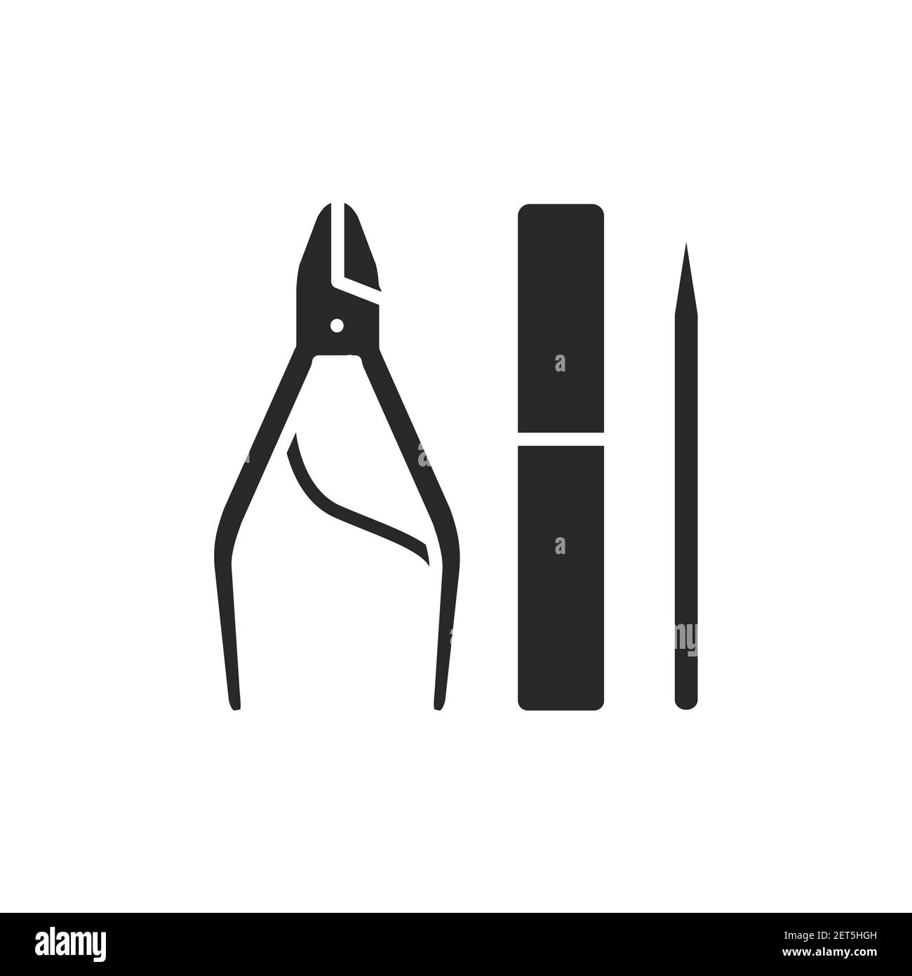 Manicure and pedicure instruments color line icon. Isolated vector element. Stock Vector