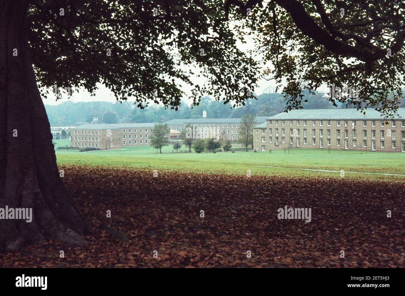 1979 Nottingham University Campus Nottingham England - view of Derby Hall amd Lincoln Hall, both Student Halls of Residence across the Nottingham University Downs University of nottingham campus Nottingham University England GB UK Europe Stock Photo