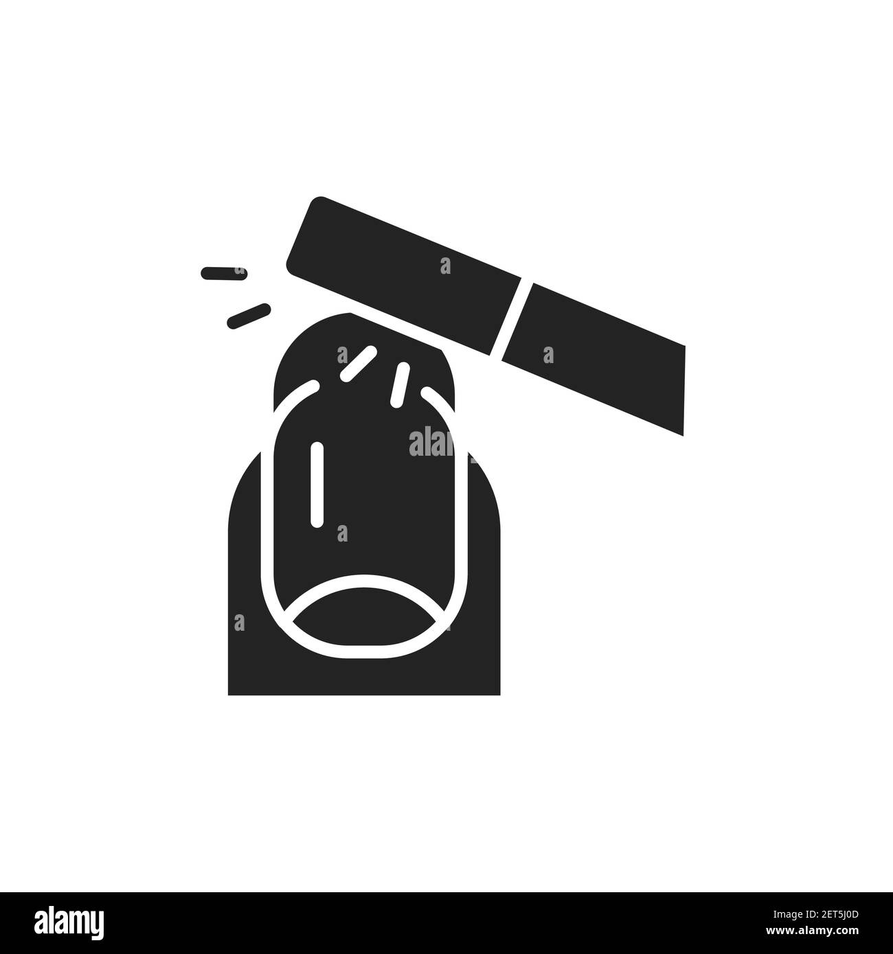 Sawing nails color line icon. Isolated vector element. Stock Vector