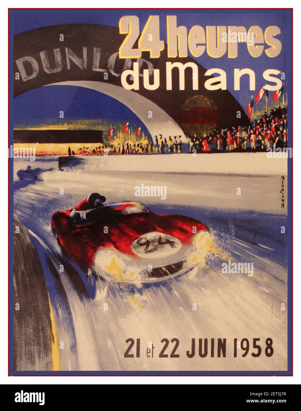1953-24 Hours Le Mans France Automobile Race Car Advertisement Vintage Poster 