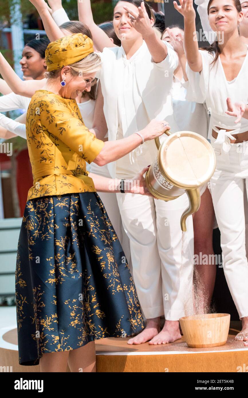 Queen Maxima of the Netherlands attends the opening of the new office ...