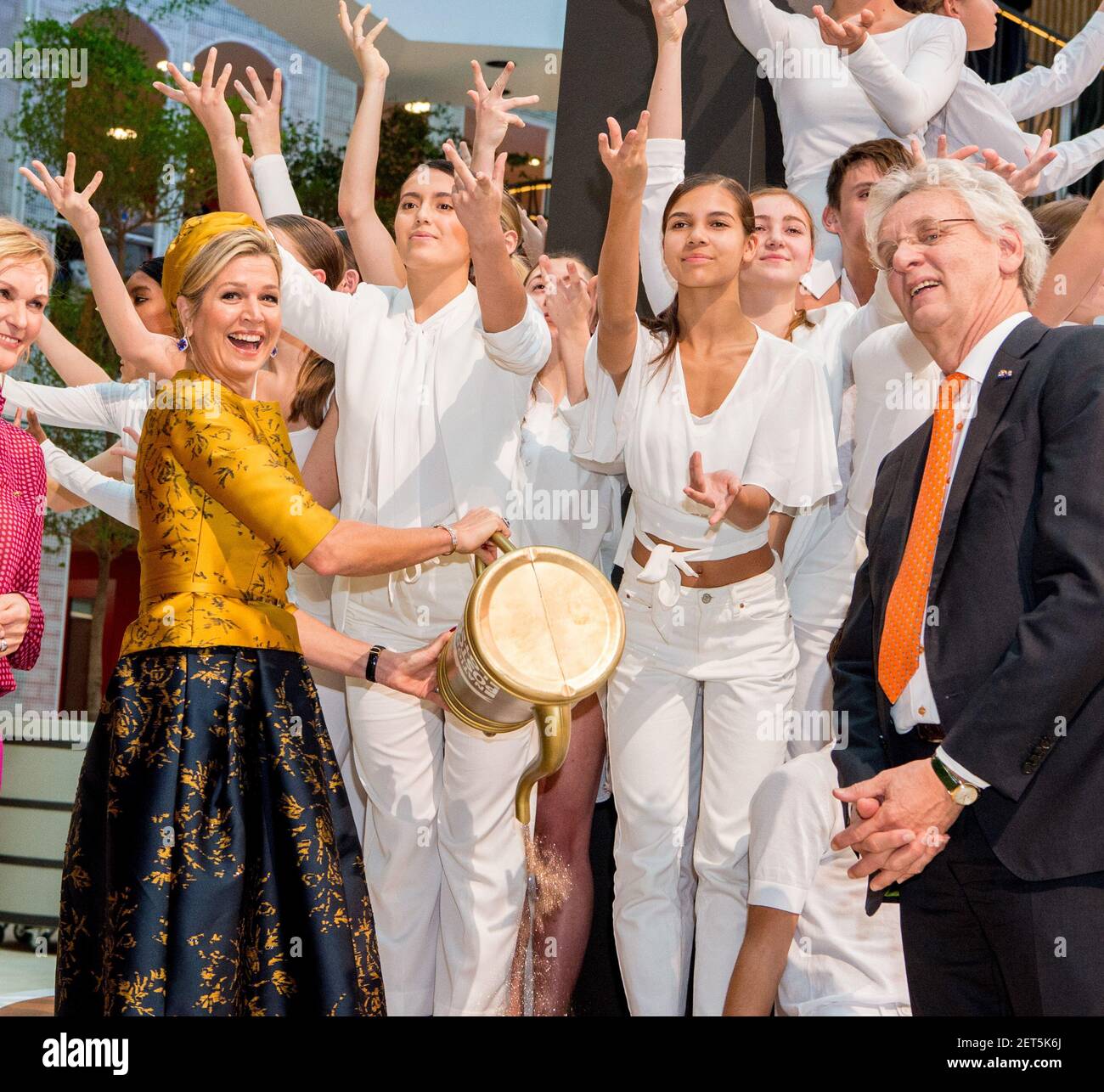 Queen Maxima of the Netherlands attends the opening of the new office ...