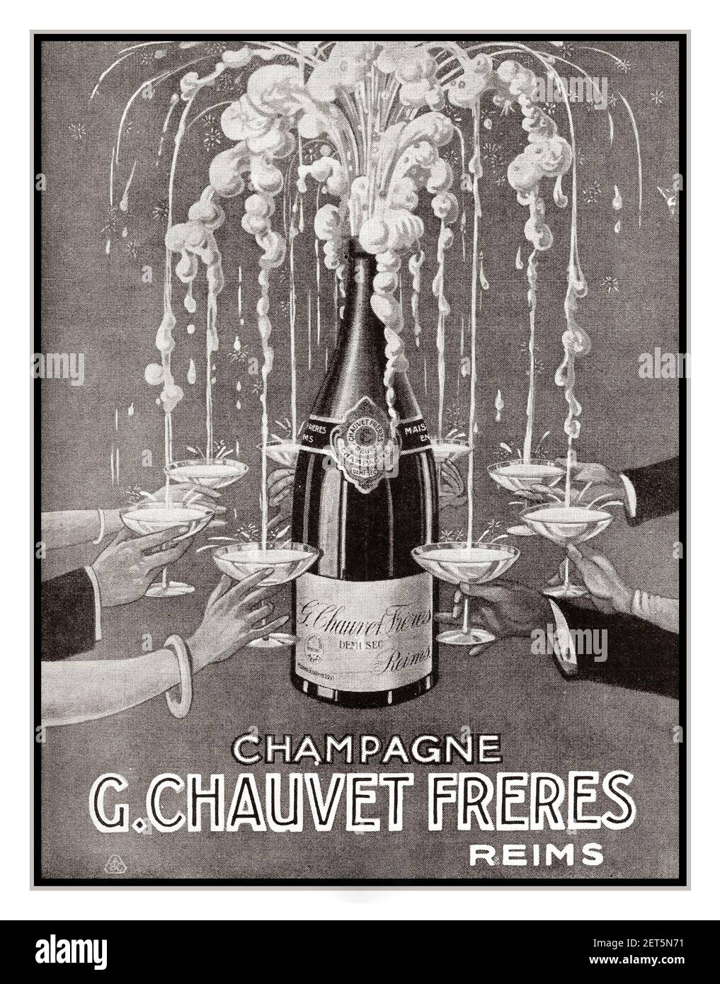 Vintage champagne advertisement hi-res stock photography and