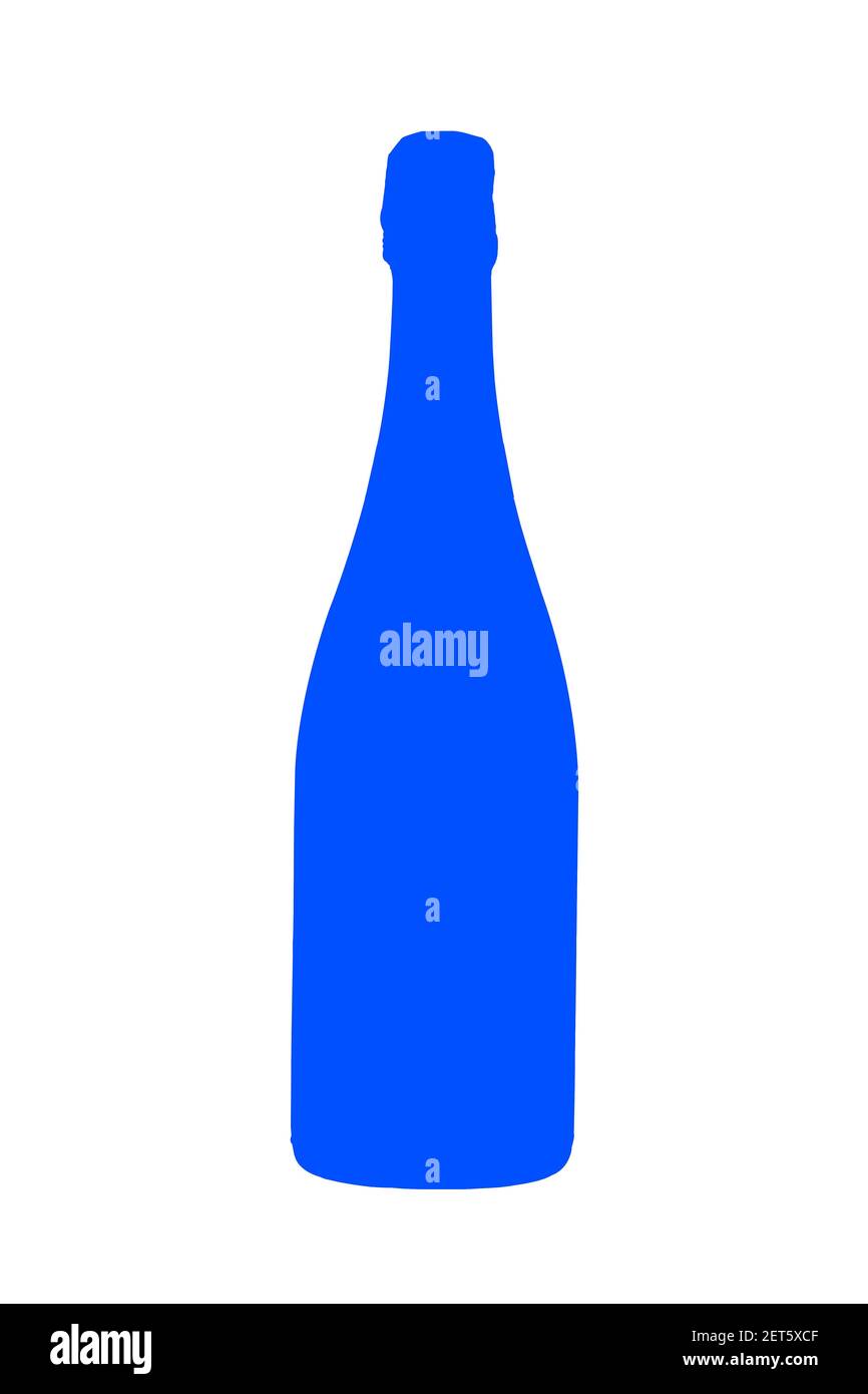Bottle with intense colour; flat coloured object. Profile of flat