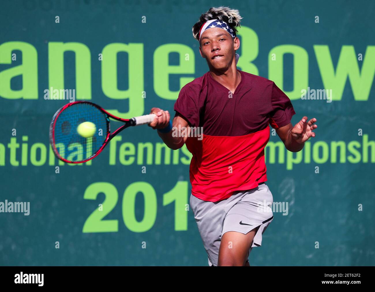 December 08, 2018: Dali Blanch, from the USA, plays in the BS16 final of  the 2018 Orange Bowl Junior International Tennis Championships played at  the Frank Veltri Tennis Center in Plantation, Florida,