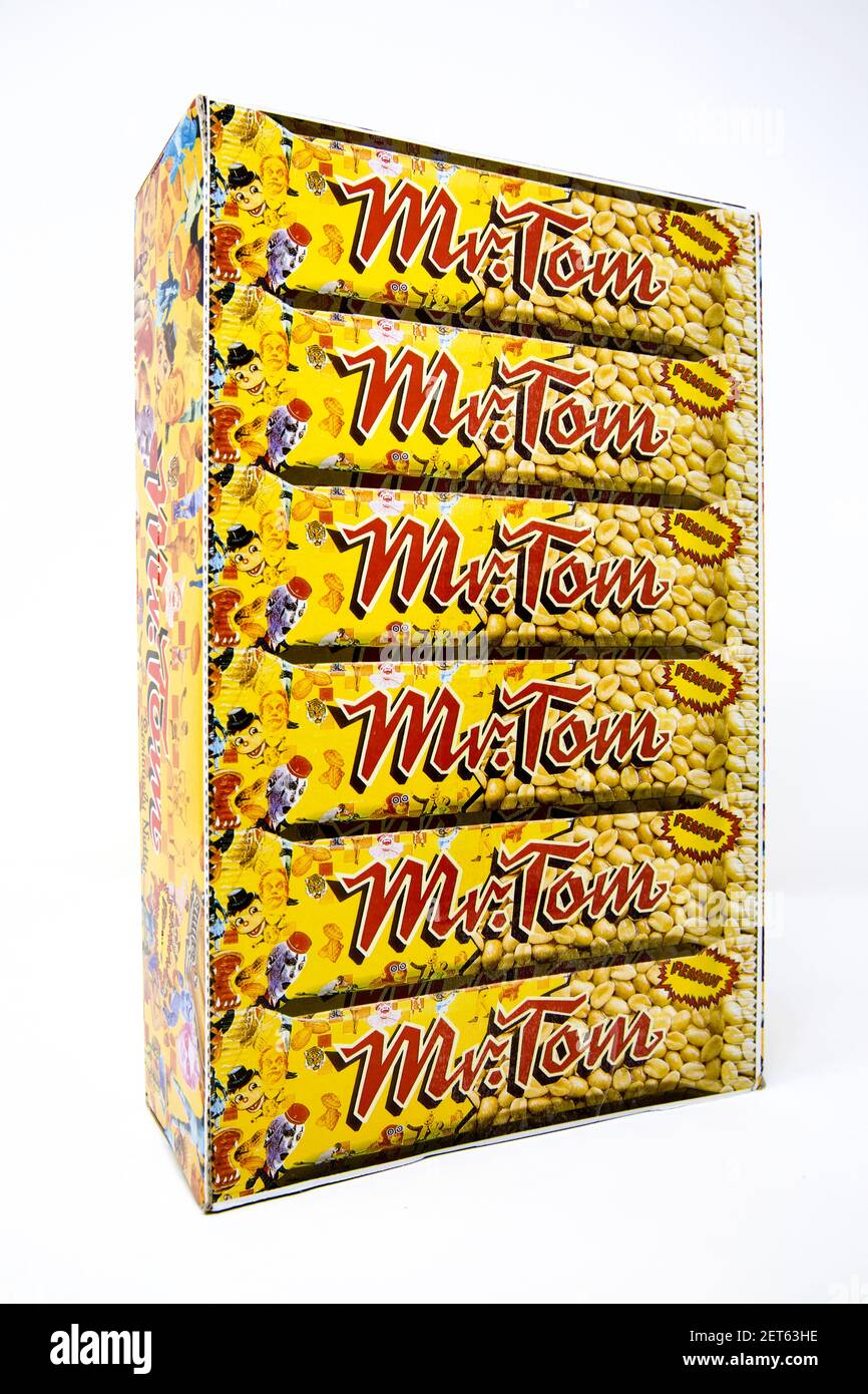 Box of Mr Tom peanut bars Stock Photo Alamy