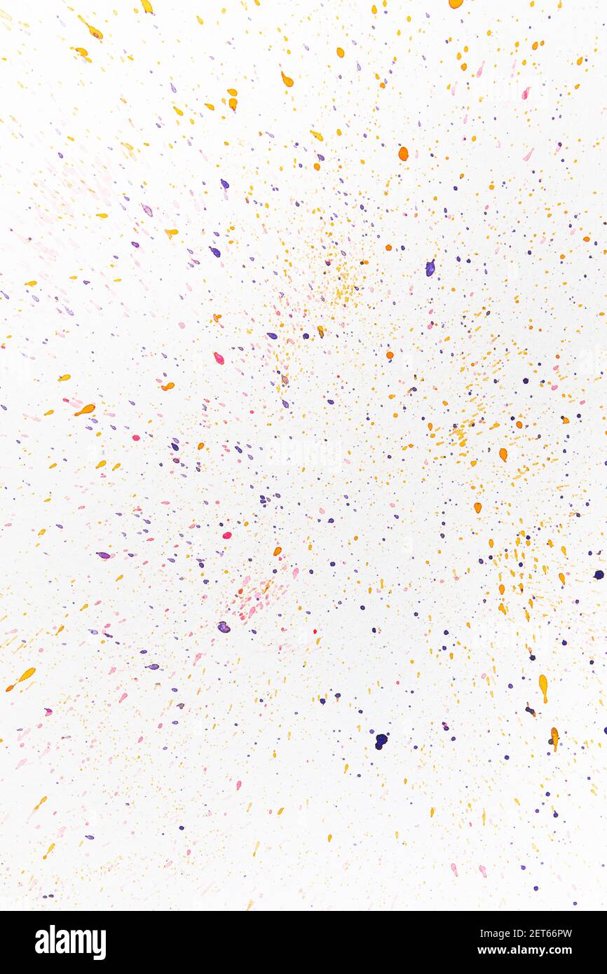 Colored drops of paint on white paper. Background for stories Stock ...
