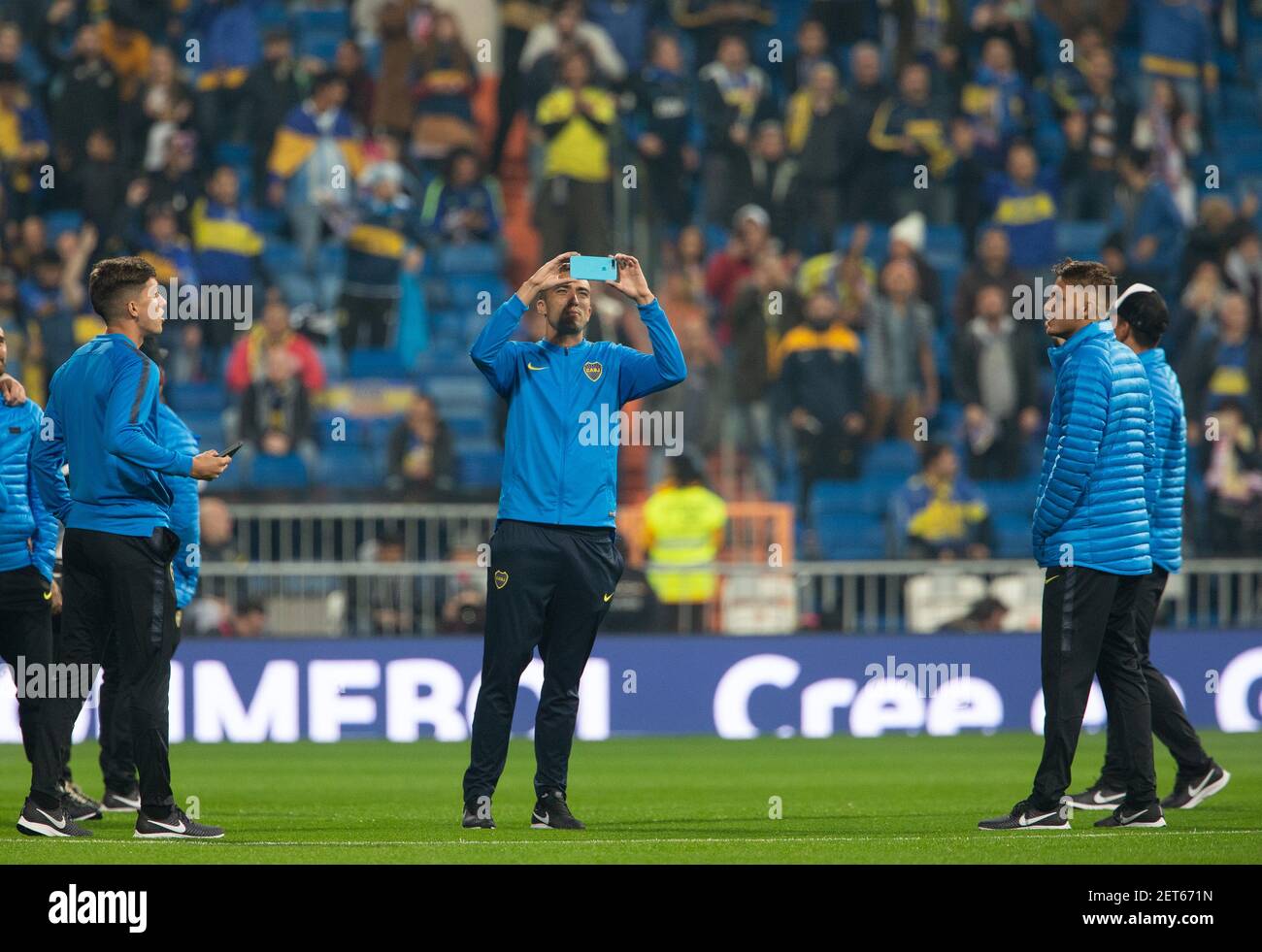Boca Juniors players before the match between River Plate vs Boca