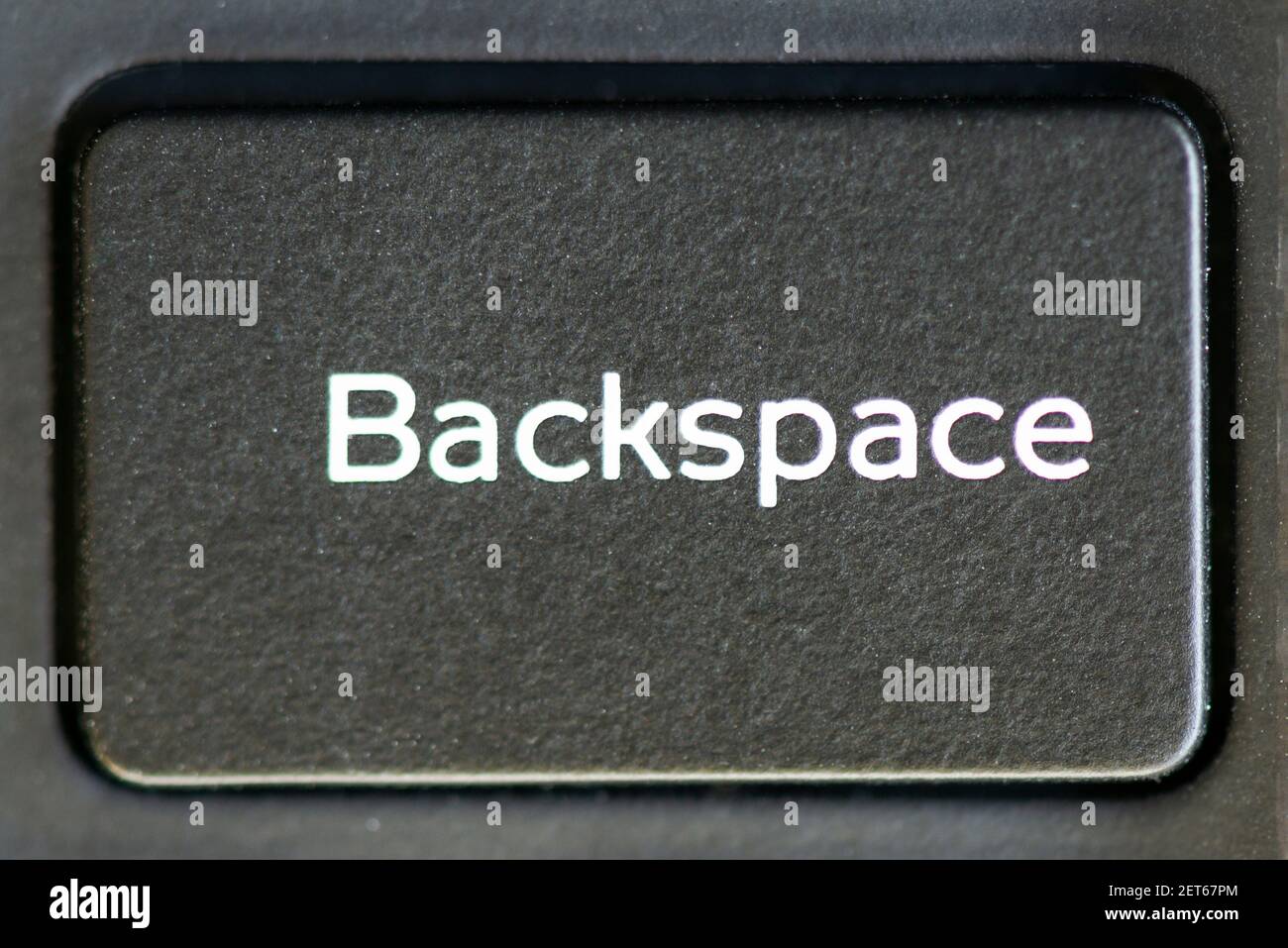Backspace key on a laptop keyboard Stock Photo Alamy