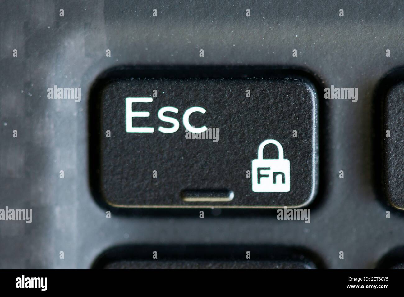 Escape and function lock key on a laptop keyboard Stock Photo Alamy