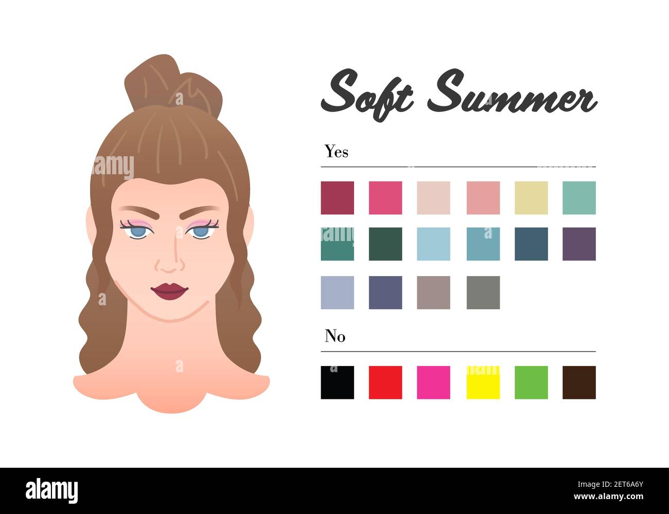 12 seasons Color types for woman - Soft Summer type. Perfect color for ...