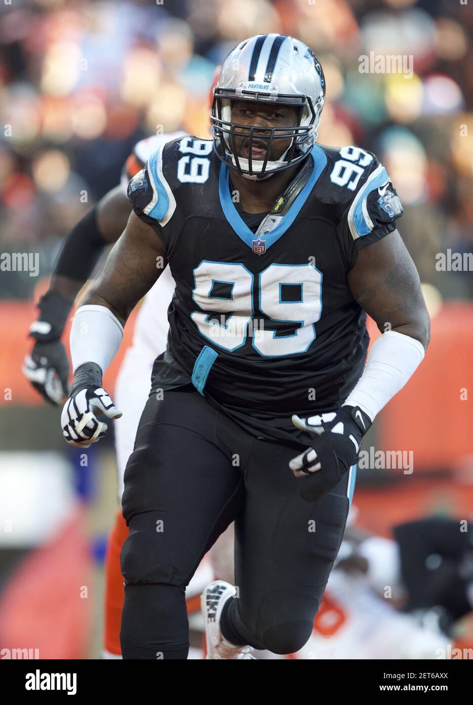 December 9, 2018: Carolina Panthers defensive tackle Kawann Short (99) at  the NFL football game between the Carolina Panthers and the Cleveland  Browns at First Energy Stadium in Cleveland, Ohio. JP Waldron/Cal