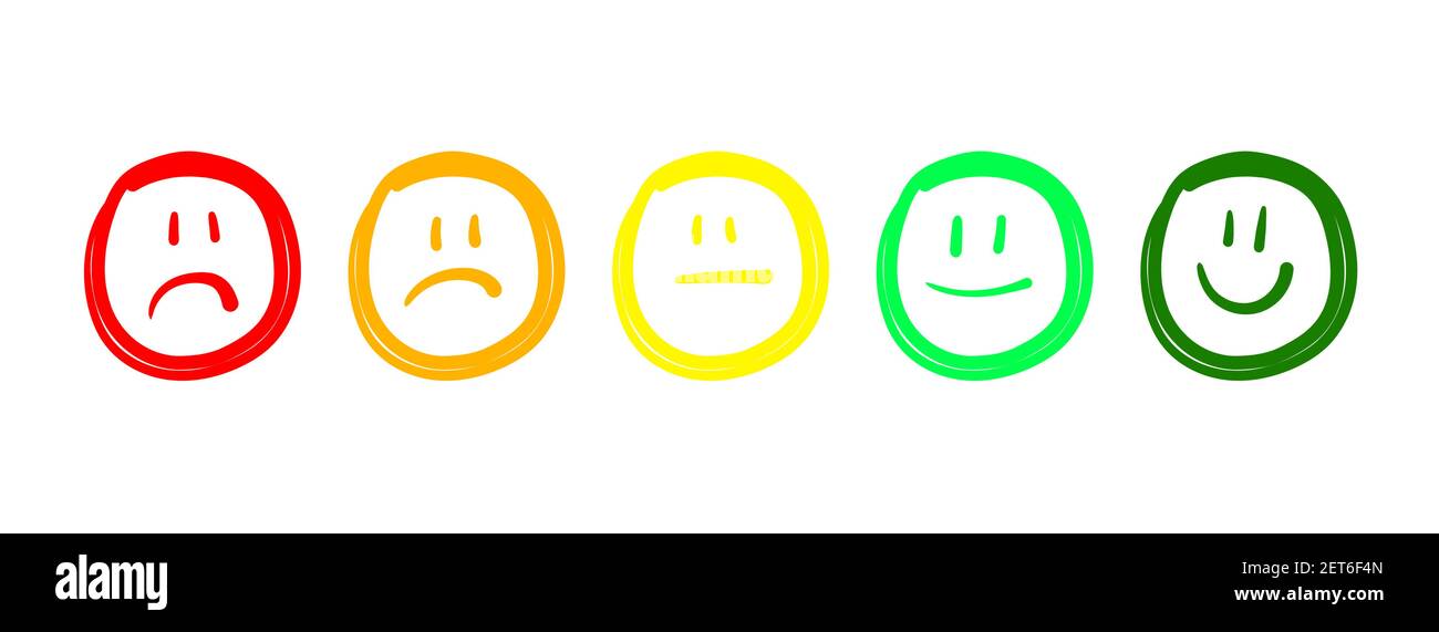 Emotion levels on the scale of different faces icon. Design element for  feedback, review, rating, product review. set emoji with different emotions  on white background. vector illustration 7802611 Vector Art at Vecteezy