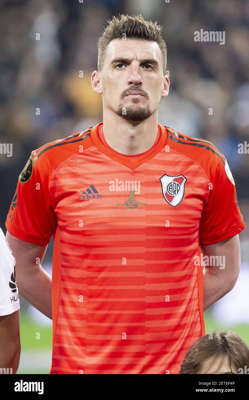 River Plate Franco Armani during Commebol Final Match between River Plate  and Boca Juniors at Santiago Bernabeu Stadium in Madrid, Spain. December  09, 2018. (Photo by BorjaB.Hojas/Alter Photos/Sipa USA Stock Photo -