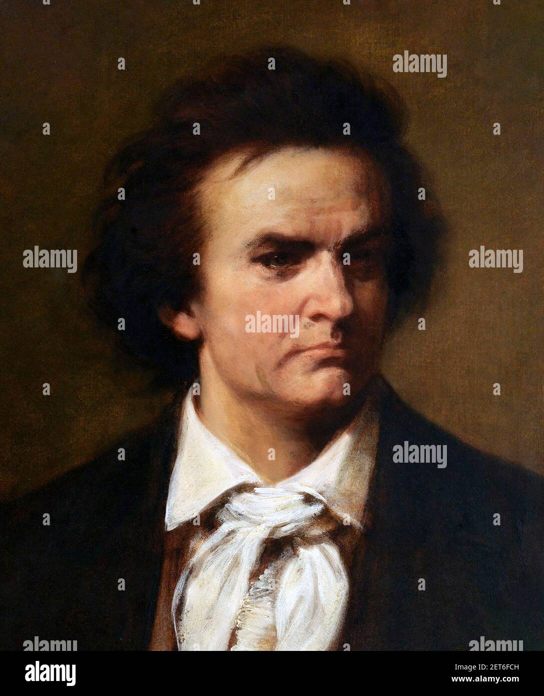 Beethoven; Portrait of the German composer, Ludwig van Beethoven (1770-1827) by Henry Ulke, oil on canvas, 1875 Stock Photo
