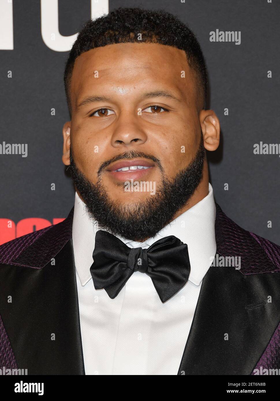 Aaron Donald arrives at the Sports Illustrated 2018 Sportsperson of the