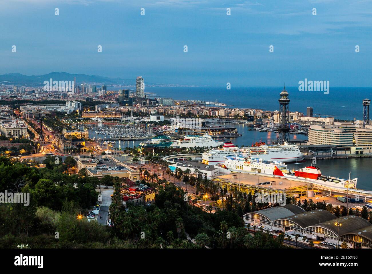 Aerial view waterfront port barcelona hi-res stock photography and ...