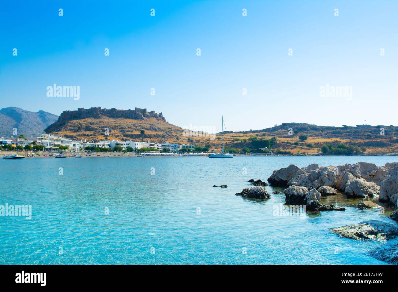 A beautiful summer landscape of the Mediterranean coast of Crete island,  Greece Stock Photo - Alamy