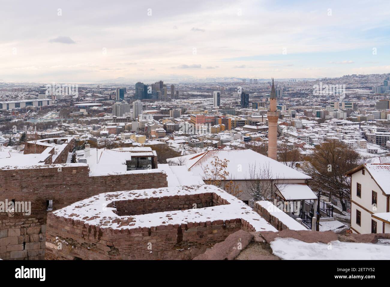 Ankara landscape from Ankara Castle in winter, Ankara, Turkey Stock Photo - Alamy