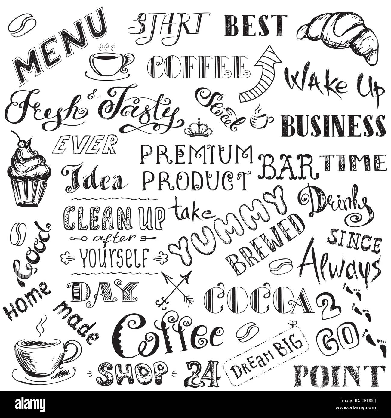 Coffee Shop Wallpaper Black And White