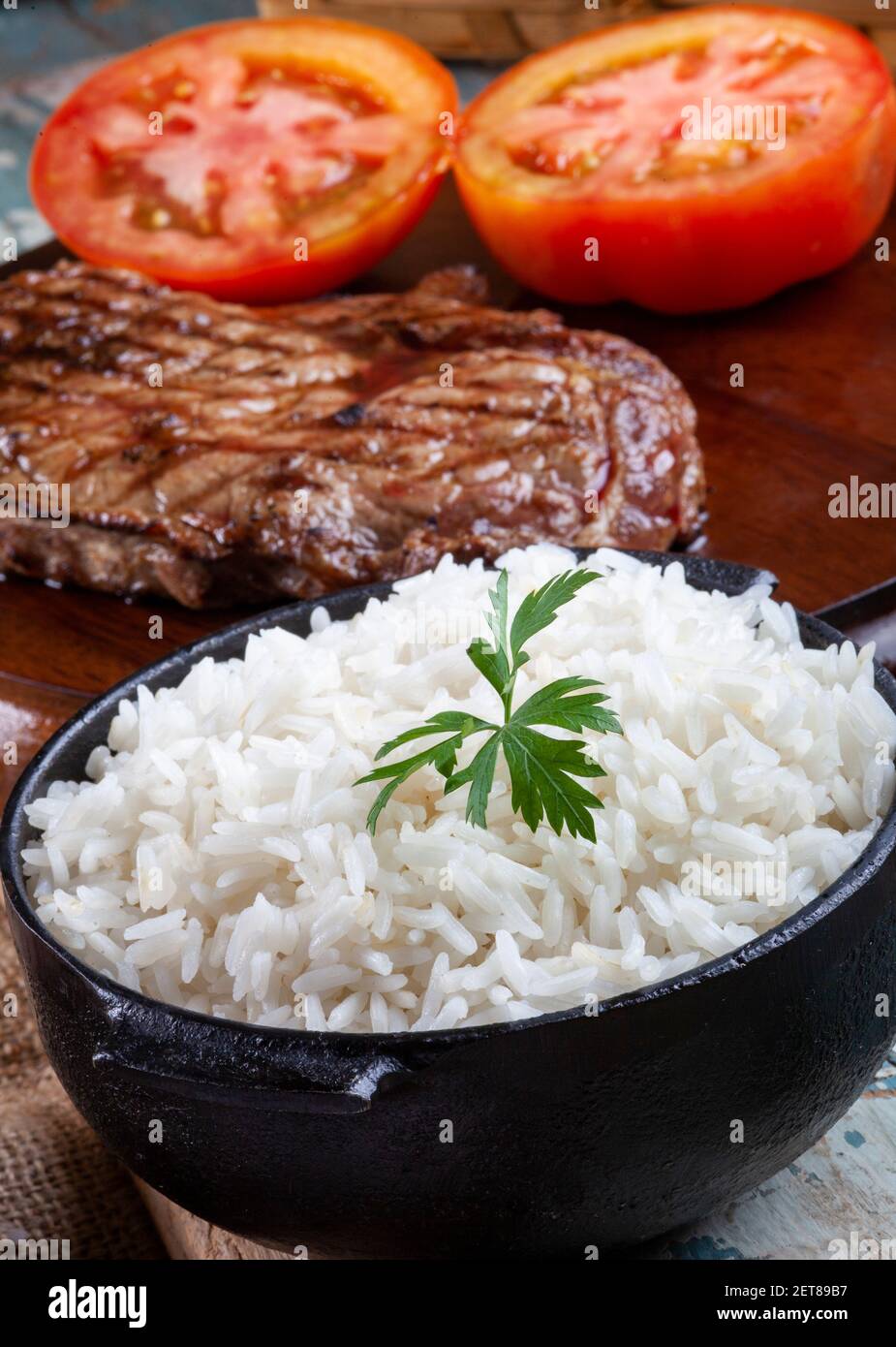 Japanese Meal Tray With Rice, Soup And Sauteed Beef With Salad Stock Photo,  Picture and Royalty Free Image. Image 77036765.