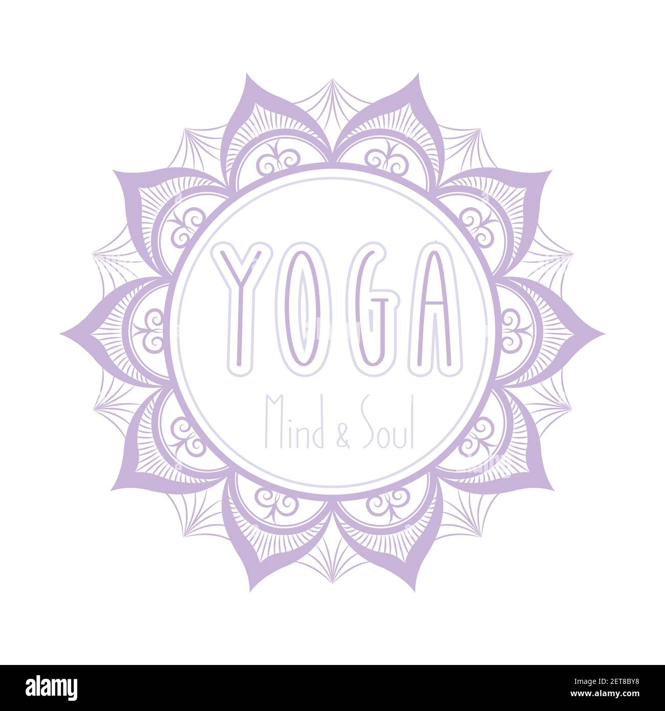 Mandala with text -yoga,isolated on white background,vector illustration Stock Vector