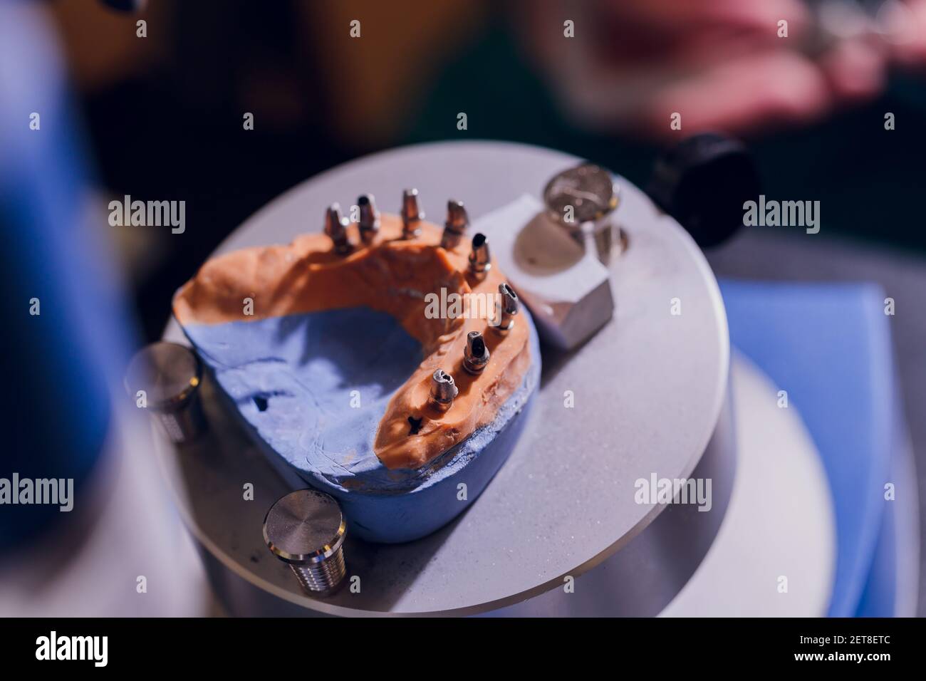 The process of making a dental prosthesis in a dental laboratory Stock ...