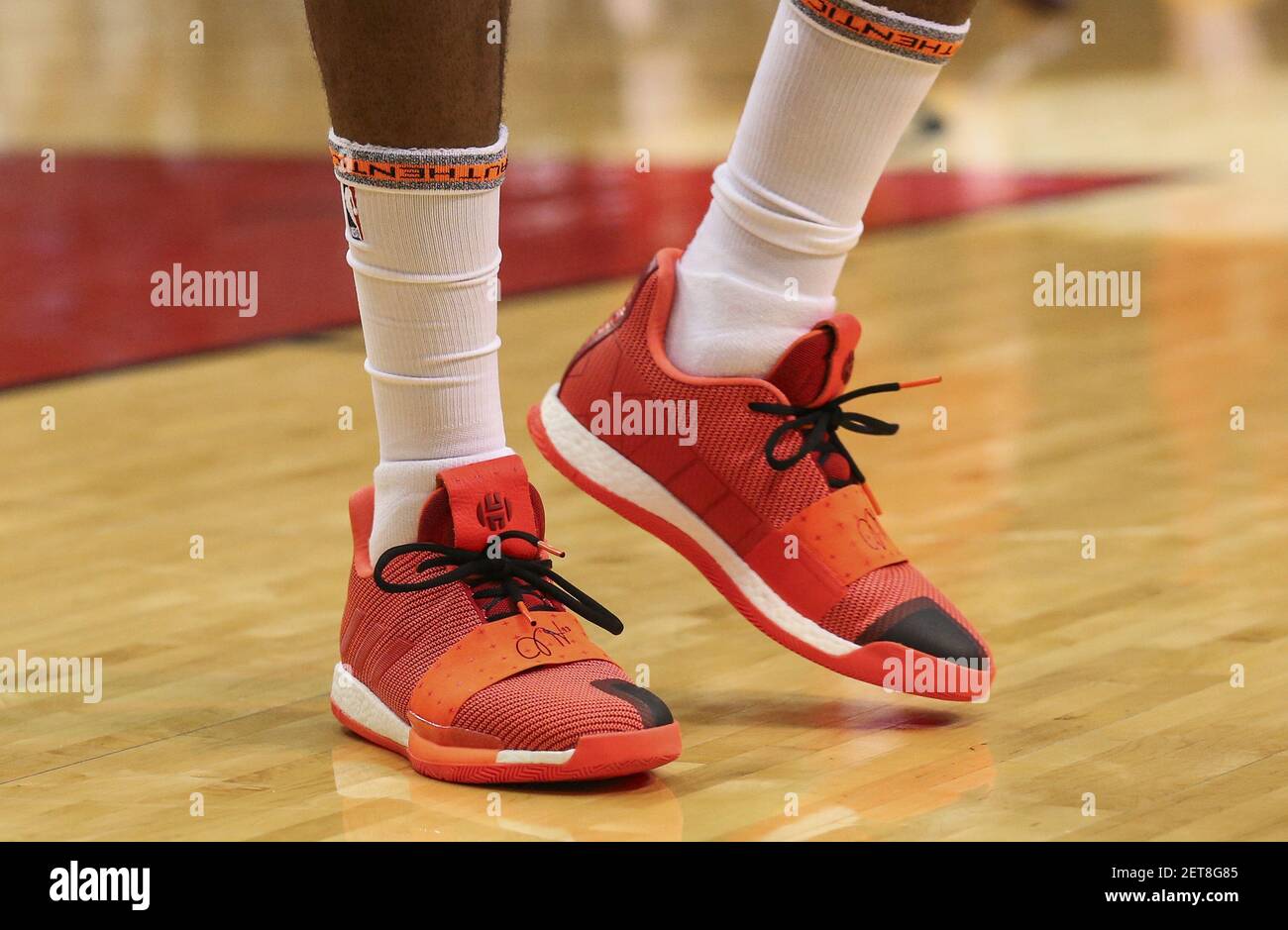 Dec 27, 2018; Houston, TX, USA; View of the shoes of Houston Rockets guard James  Harden (